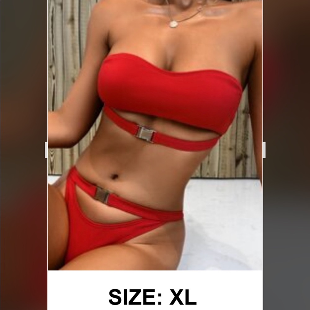 ❗️SALE❗️Red Shein two piece bathing suit